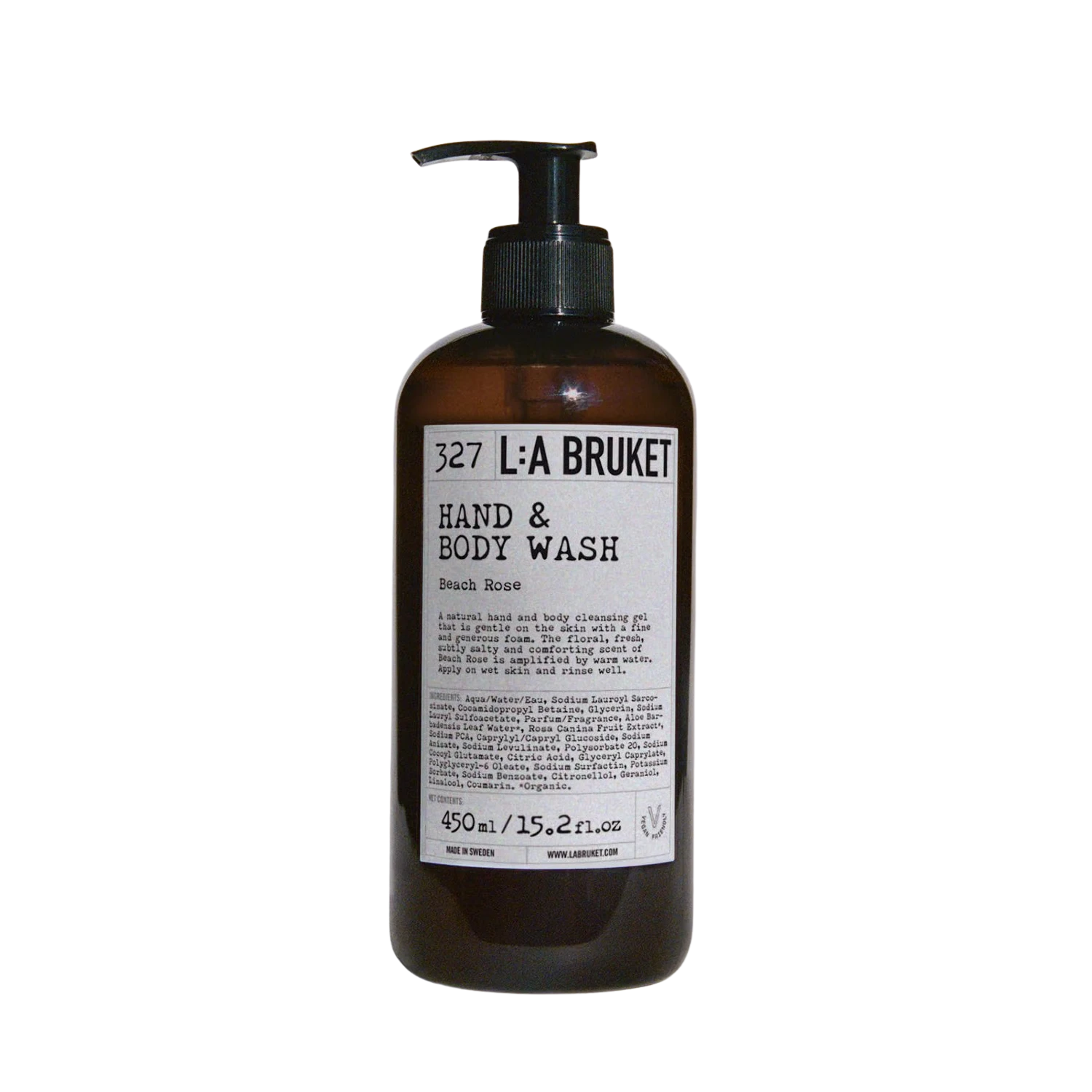 L:A BRUKET No. 327 Hand & Body Wash BEACH ROSE 450 ML