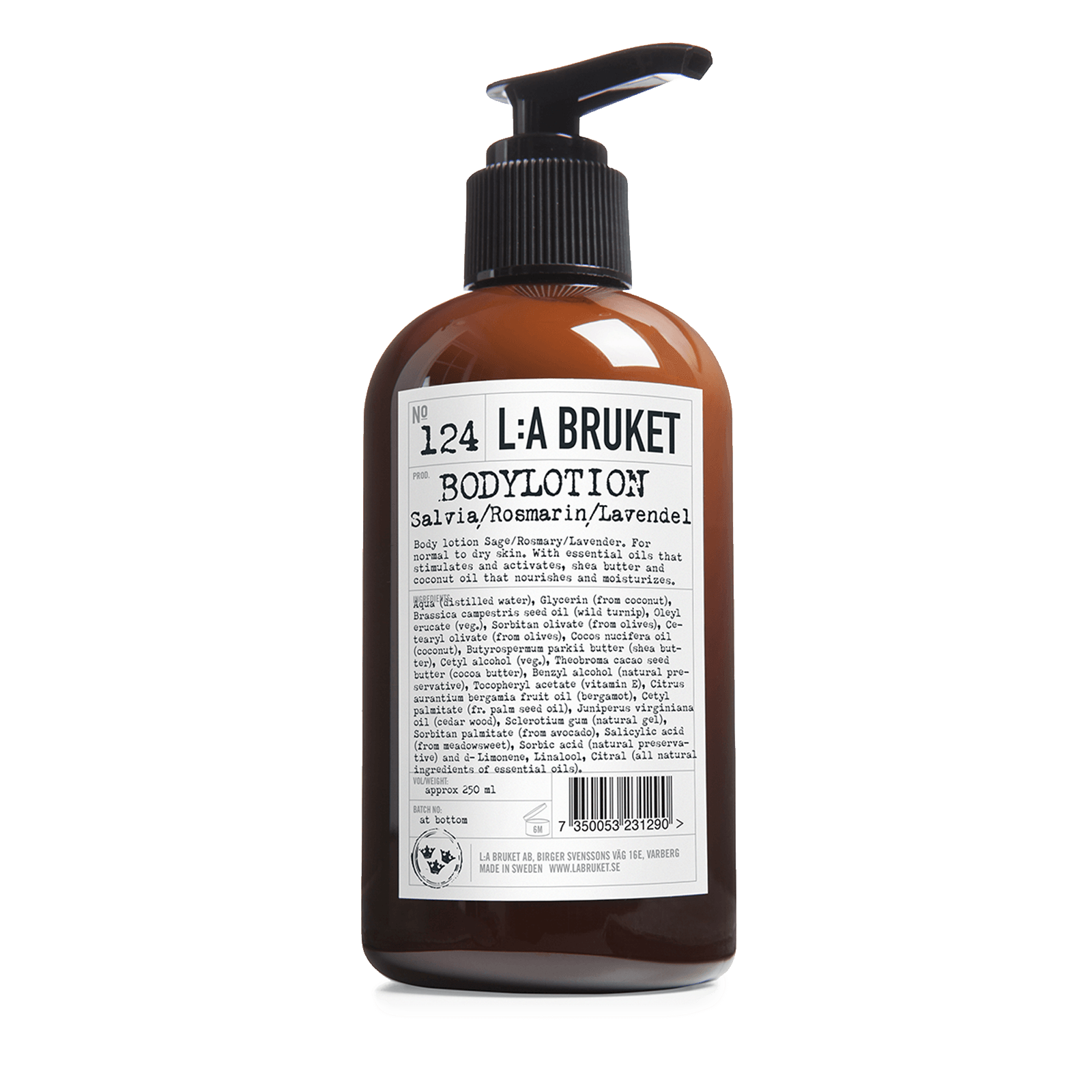 L:A BRUKET No. 124 NEW Body Lotion Sage/Rosemary/Lavender