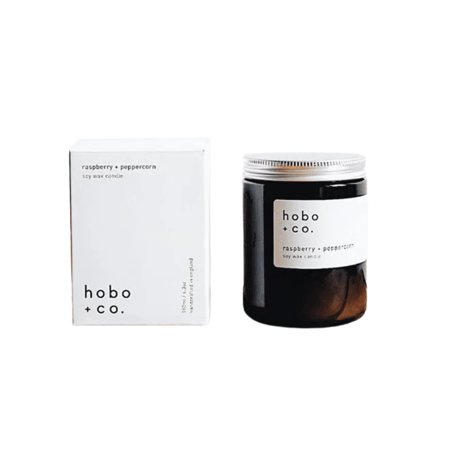 hobo + co Raspberry + Peppercorn Essential Oil Candle 180ml