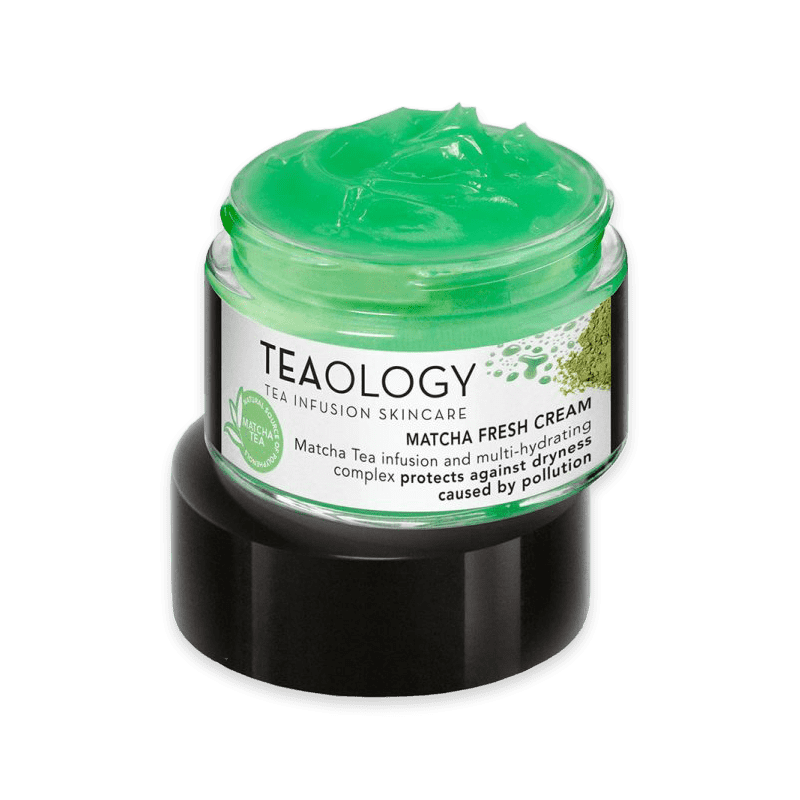 TEAOLOGY Matcha Fresh Cream, feuchtigkeitsspendende Gesichtscreme mit Matcha-Tee-Infusion, schützt vor Umweltverschmutzung.
