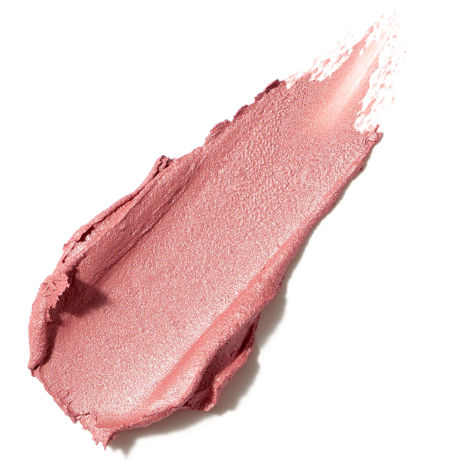 Rosa Blush-Stick von Jane Iredale, aufgetragen auf weißem Hintergrund.