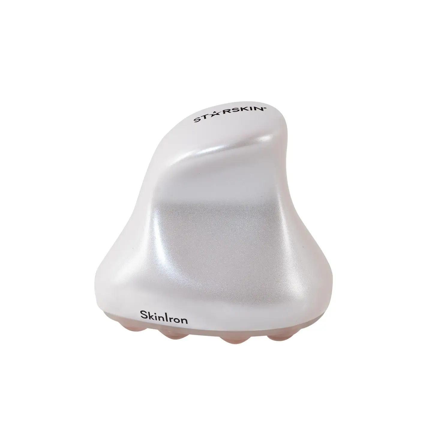 Ein weißes STARSKIN SkinIron-Massagegerät mit ergonomischem Design.