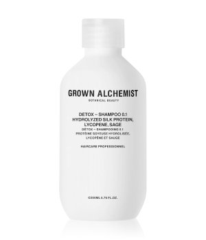 Grown Alchemist Detox Shampoo 0.1, 200 ml Flasche, weißes Design mit schwarzem Text.