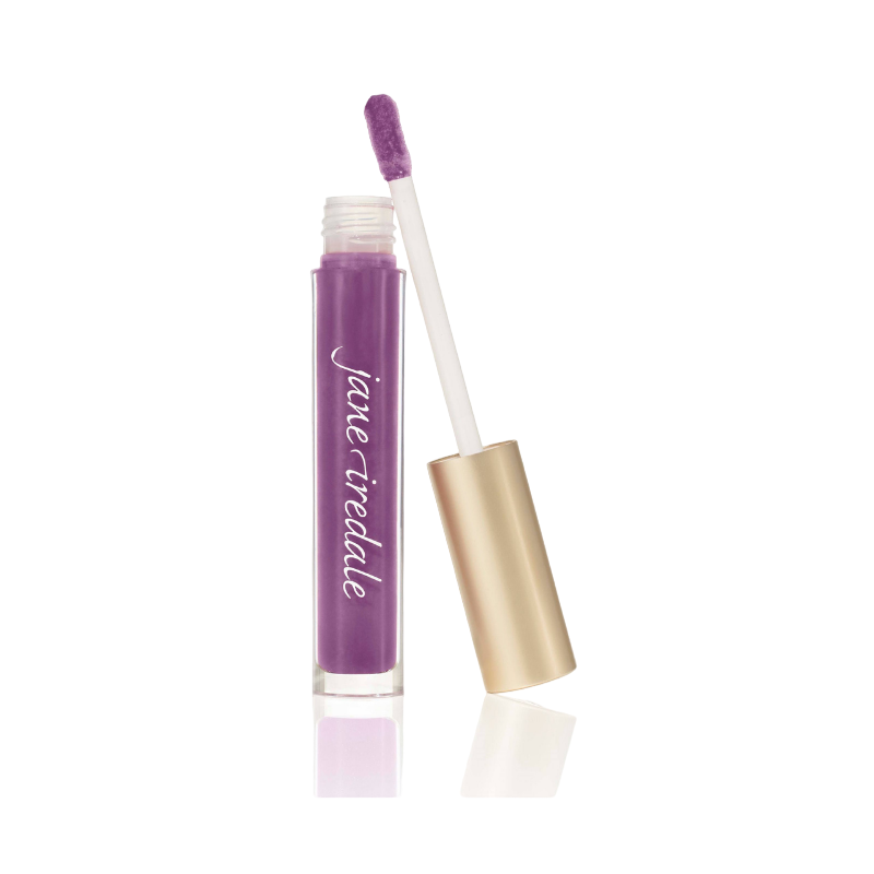 HydroPure Hyaluronic Lip Gloss in Tourmaline von Jane Iredale, geöffnete Tube mit Applikator.