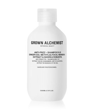Grown Alchemist Anti-Frizz Shampoo 0.5, 200 ml Flasche, weißes Design mit schwarzem Text.
