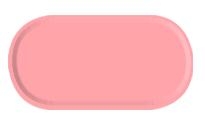 Rosa, rechteckige Seifenschale mit abgerundeten Ecken.